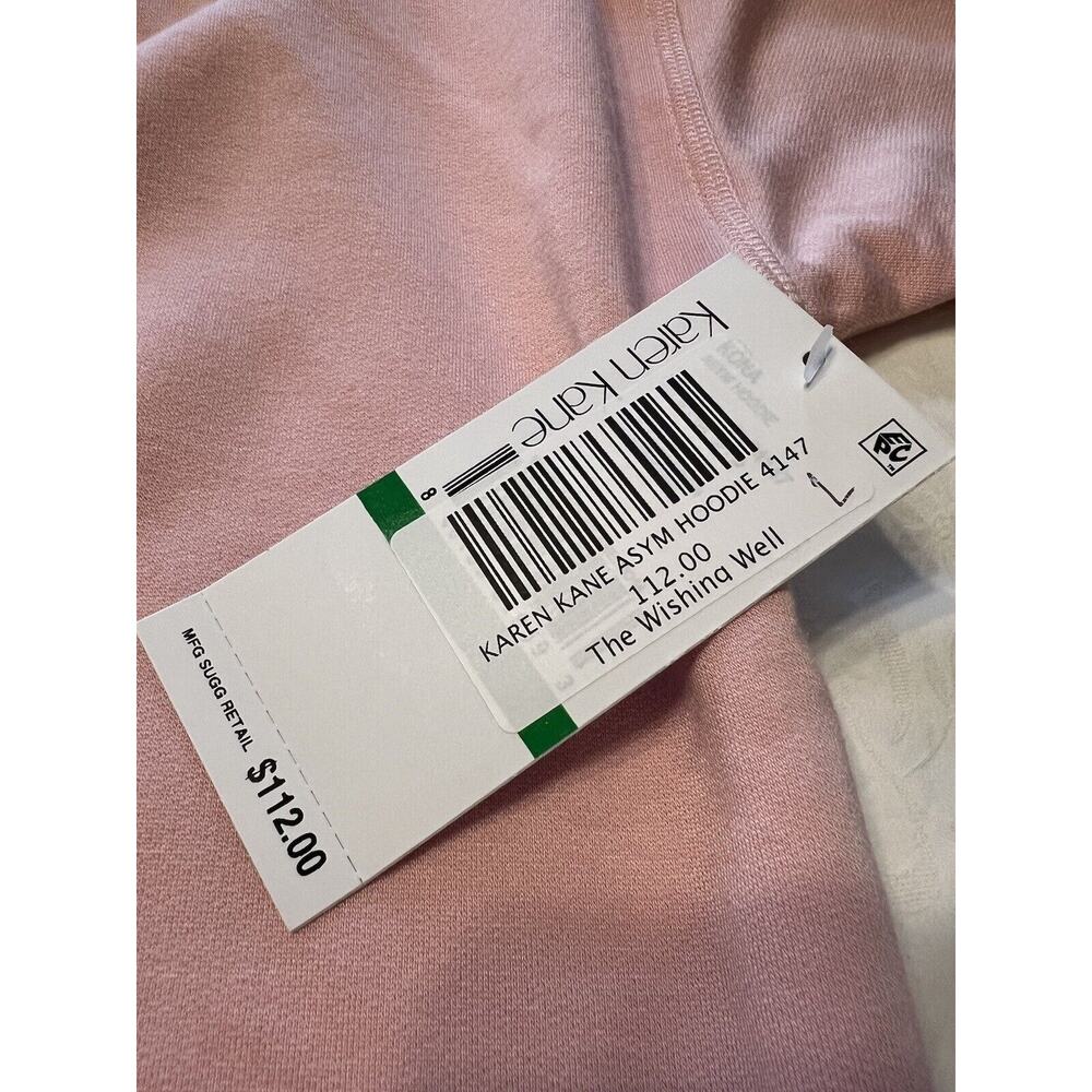 NWT $112 Karen Kane Women's Large Pink Long Sleeve Sweatshirt Hoodie - Picture 7 of 12